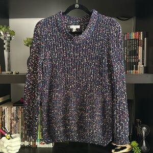 Wildflower Woven Ribbons Think Knit Sweater with square shoulders - M/L